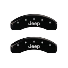 Cargar imagen en el visor de la galería, MGP 4 Caliper Covers Engraved Front &amp; Rear JEEP Black finish silver ch