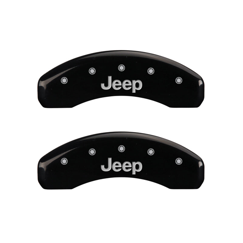 MGP 4 Caliper Covers Engraved Front & Rear JEEP Black finish silver ch