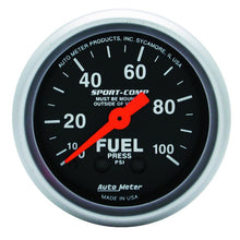 Laden Sie das Bild in den Galerie-Viewer, Autometer Sport-Comp 52mm 0-100 PSI Mechanical  Fuel Pressure Gauge