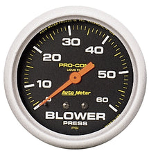 Charger l&#39;image dans la galerie, Autometer Pro-Comp 2 5/8in 0-60 PSI Liquid Filled Mech Blower Pressure Gauge