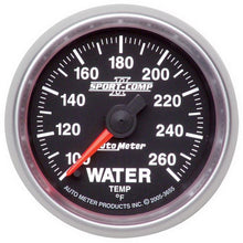 Laden Sie das Bild in den Galerie-Viewer, Autometer Sport-Comp II 52.4mm 100-260 Deg. F Water Temprature Gauge