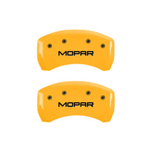 Laden Sie das Bild in den Galerie-Viewer, MGP 4 Caliper Covers Engraved Front &amp; Rear MOPAR Yellow finish black ch