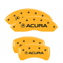 Carica l&#39;immagine nel visualizzatore di Gallery, MGP 4 Caliper Covers Engraved Front &amp; Rear Acura Yellow finish black ch