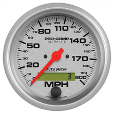 Load image into Gallery viewer, Autometer Ultra-Lite 85.7mm In-Dash Electronic Programmable 200 MPH Speedometer