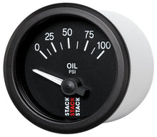 Charger l&#39;image dans la galerie, Autometer Stack Instruments 52mm 0-100 PSI 1/8in NPTF Electronic Oil Pressure Gauge - Black