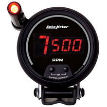 गैलरी व्यूवर में इमेज लोड करें, Autometer Quick-Lite Digital 10K RPM Pedestal Mount 3 3/4in Tachometer Black Dial w/ Red LED