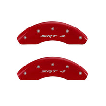 Cargar imagen en el visor de la galería, MGP 4 Caliper Covers Engraved Front &amp; Rear SRT4 Red finish silver ch