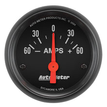 Carica l&#39;immagine nel visualizzatore di Gallery, Autometer Ammeter 52mm 60A Electric Z-Series Gauge