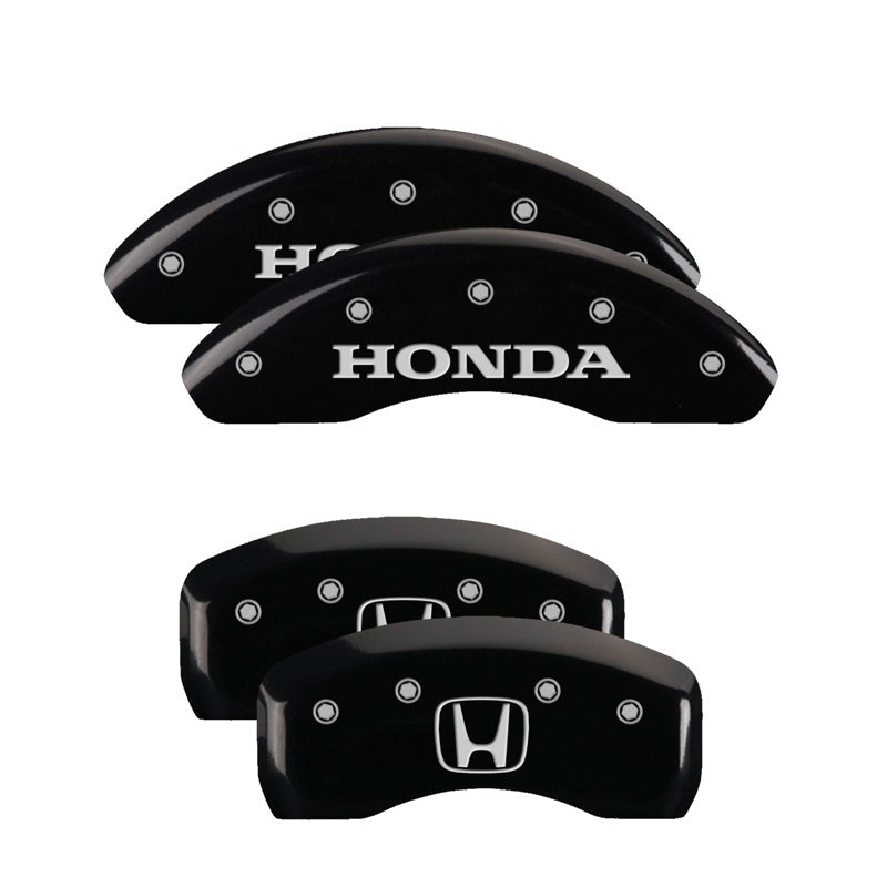 MGP 4 Caliper Covers Engraved Front Honda Engraved Rear CR-V Black finish silver ch