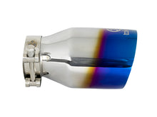 Charger l&#39;image dans la galerie, aFe Takeda 304 Stainless Steel Clamp-On Exhaust Tip 2.5in Inlet / 4in Outlet - Blue Flame