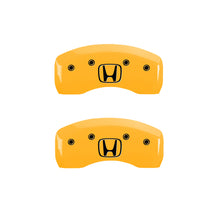 Laden Sie das Bild in den Galerie-Viewer, MGP 4 Caliper Covers Engraved Front Honda Rear H Logo Yellow Finish Black Char 2000 Honda Accord