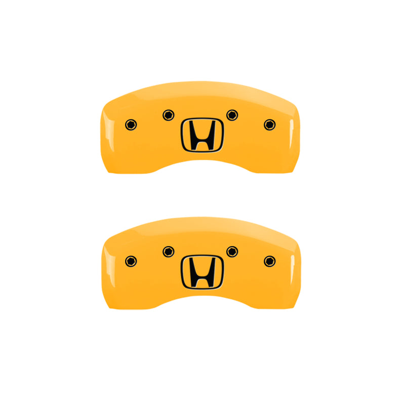 MGP 4 Caliper Covers Engraved Front Honda Rear H Logo Yellow Finish Black Char 2005 Honda Civic