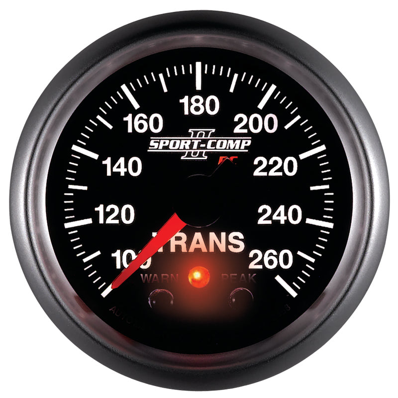 Autometer Elite 52.4mm 100-260F Transmission Temprature Peak & Warn w/ Electronic Control Gauge