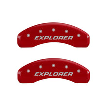 Load image into Gallery viewer, MGP 4 Caliper Covers Engraved Front &amp; Rear Explorer/2011 Red Finish Silver Char 2009 Ford Explorer