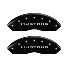 Laden Sie das Bild in den Galerie-Viewer, MGP 4 Caliper Covers Engraved Front Mustang Engraved Rear GT Black finish silver ch