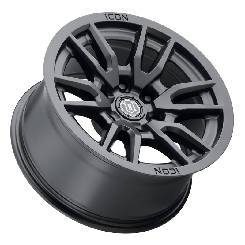 ICON Vector 6 17x8.5 6x5.5 25mm Offset 5.75in BS 93.1mm Bore Satin Black Wheel