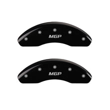 गैलरी व्यूवर में इमेज लोड करें, MGP Front set 2 Caliper Covers Engraved Front MGP Black finish silver ch