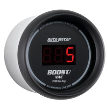 Laden Sie das Bild in den Galerie-Viewer, Autometer Black 52mm 30 In Hg.-Vac./30 PSI Digital Vacuum/Boost Gauge