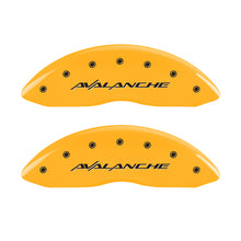 गैलरी व्यूवर में इमेज लोड करें, MGP 4 Caliper Covers Engraved Front &amp; Rear Avalanche Yellow Finish Black Char 2001 Chevrolet Tahoe