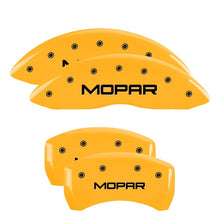 Laden Sie das Bild in den Galerie-Viewer, MGP Front set 2 Caliper Covers Engraved Front MGP Yellow finish black ch