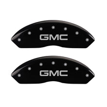 Laden Sie das Bild in den Galerie-Viewer, MGP Front set 2 Caliper Covers Engraved Front GMC Black finish silver ch