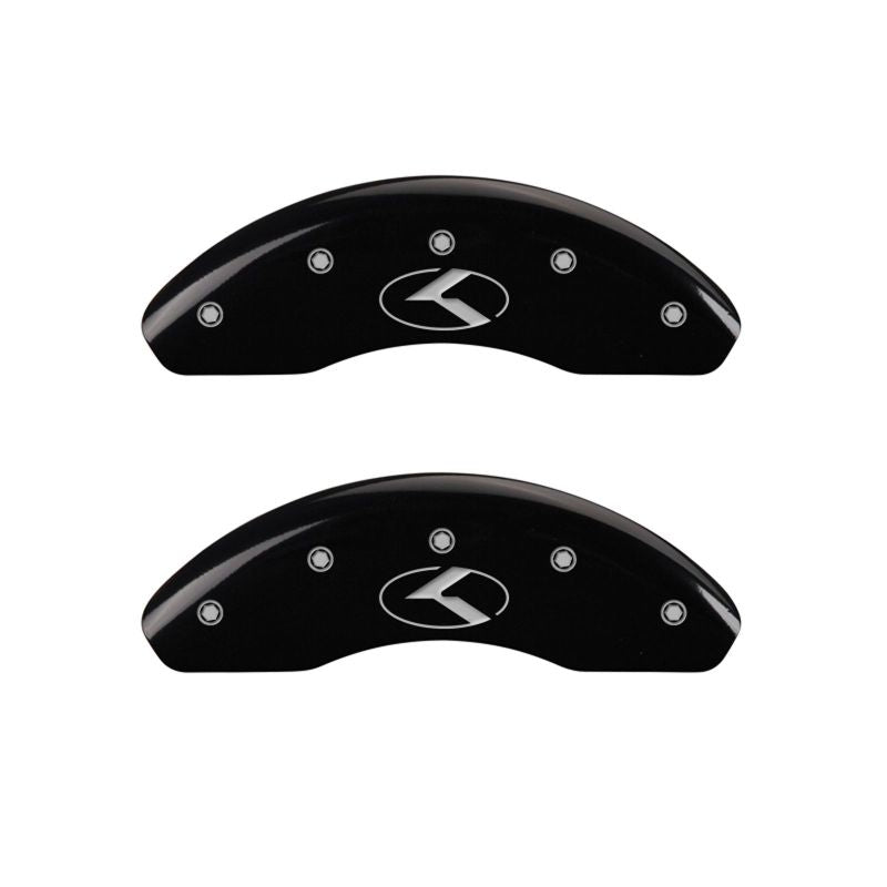 MGP 4 Caliper Covers Engraved Front & Rear Circle K/Kia Black Finish Silver Char 2013 Kia Optima