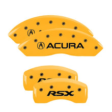 Cargar imagen en el visor de la galería, MGP 4 Caliper Covers Engraved Front Acura Rear RSX Yellow Finish Black Char 2002 Acura RSX