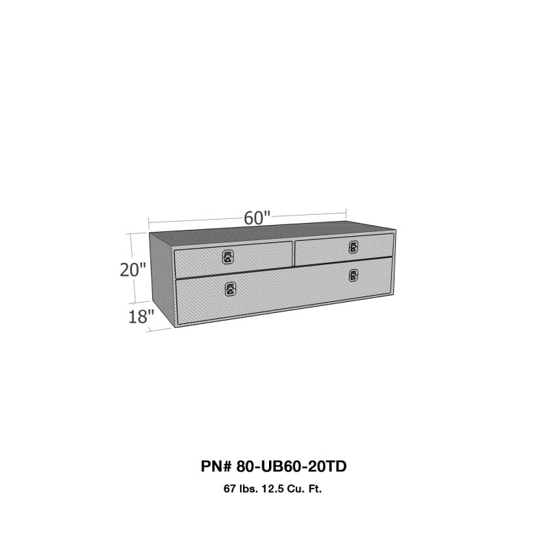 Westin/Brute UnderBody 60in x 20in w/ Top Drawer - Aluminum