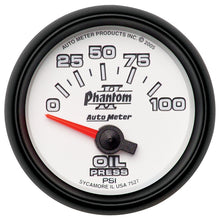 गैलरी व्यूवर में इमेज लोड करें, Autometer Phantom II 52mm Short Sweep Electronic 0-100psi Oil Pressure Gauge