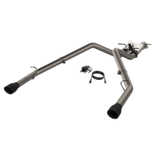 Load image into Gallery viewer, QTP 19-20 Ram 1500 304SS Screamer Cat-Back Exhaust Rear Split Exit w/4.5in Black Tips