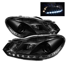 Cargar imagen en el visor de la galería, Spyder Volkswagen Golf/GTI 10-13 Projector Headlights Halogen Model- DRL Blk PRO-YD-VG10-DRL-BK