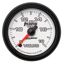 Charger l&#39;image dans la galerie, Autometer Phantom II 52.4mm Full Sweep Electronic 8-18 Volts Voltmeter Gauge