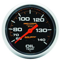 Laden Sie das Bild in den Galerie-Viewer, Autometer Liquid Filled Mechanical 66.7mm 140-280 deg F Oil Termperature Gauge Includes 6 ft Tubing