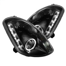 Carica l&#39;immagine nel visualizzatore di Gallery, Spyder Infiniti G35 03-04 4DR Projector Halogen - LED Halo DRL Blk High H4 PRO-YD-IG35034D-DRL-BK