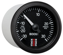 Carica l&#39;immagine nel visualizzatore di Gallery, Autometer 52mm Stack Instruments -30INHG to +30PSI Mechanical Boost Gauge - Black