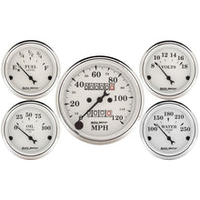 Cargar imagen en el visor de la galería, Auto Meter Speedometer 3-1/8in and 2-1/16in Mechanical 5-Piece Old Tyme White Gauge Kit