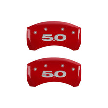 Laden Sie das Bild in den Galerie-Viewer, MGP Rear set 2 Caliper Covers Engraved Rear 50 Red finish silver ch