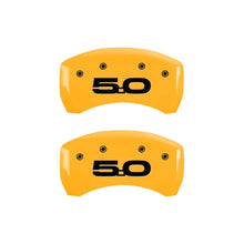 Laden Sie das Bild in den Galerie-Viewer, MGP Rear set 2 Caliper Covers Engraved Rear 2015/50 Yellow finish black ch