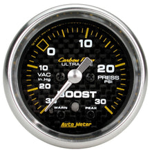 Laden Sie das Bild in den Galerie-Viewer, Autometer Carbon Fiber 52mm 30 PSI Electronic Boost gauge