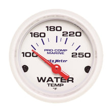 Laden Sie das Bild in den Galerie-Viewer, Autometer Marine White Gauge 2-1/16in Electric Water Temperature Gauge 100-250 Deg F