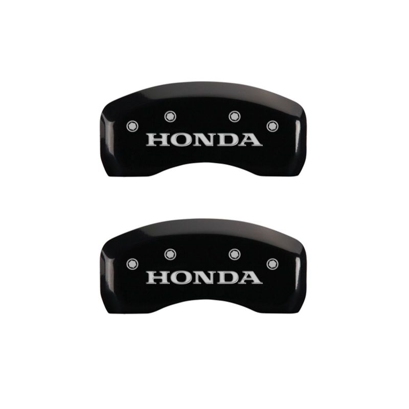 MGP 4 Caliper Covers Engraved Front & Rear Honda Black Finish Silver Char 2010 Honda Civic