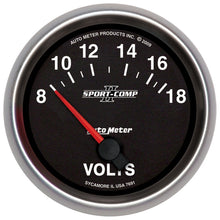 Laden Sie das Bild in den Galerie-Viewer, Autometer Sport-Comp II 2-5/8in 18V Electrical Voltmeter Gauge