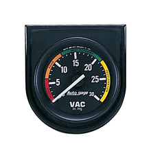 गैलरी व्यूवर में इमेज लोड करें, Autometer AutoGage 52.4mm Mechanical 30 In Hg Vacuum Gauge - Black