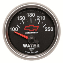 Laden Sie das Bild in den Galerie-Viewer, Autometer GM Bowtie Black 2-1/16in 100-250 F Pedestal Electronic Water Temp Gauge