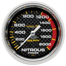 Carica l&#39;immagine nel visualizzatore di Gallery, Autometer Carbon Fiber 66.7mm Mechanical 0-2000 PSI Nitrous Press Gauge