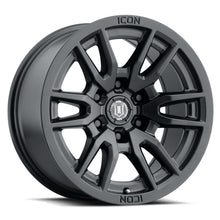 Charger l&#39;image dans la galerie, ICON Vector 6 17x8.5 6x120 0mm Offset 4.75in BS 67mm Bore Satin Black Wheel