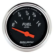 Laden Sie das Bild in den Galerie-Viewer, Autometer Designer Black Fuel Level Gauge 2-1/16in Electrical 70 Ohms E / 10 Ohms F - 90 Deg Sweep