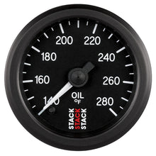 Charger l&#39;image dans la galerie, Autometer Stack 52mm 140-280 Deg F 1/8in NPTF Male Pro Stepper Motor Oil Temp Gauge - Black