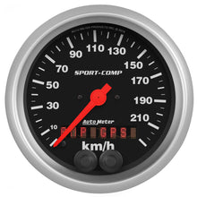 Carica l&#39;immagine nel visualizzatore di Gallery, Autometer Sport-Comp 3-3/8in. 0-225KM/H (GPS) Speedometer Gauge