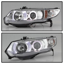 Cargar imagen en el visor de la galería, Spyder Honda Civic 06-08 2Dr Projector Headlights LED Halo Chrome High H1 Low H1 PRO-YD-HC06-2D-HL-C